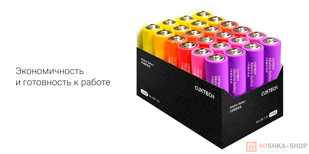 Батарейки CUKTECH LR03 1.5V тип AAA 24 шт. AA724 (Цветные) Батарейки CUKTECH LR03 1.5V тип AAA 24 шт. AA724 (Цветные)