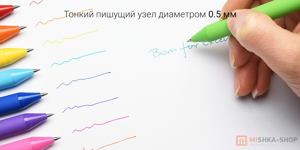 Набор гелевых ручек KACO Pure Plastic Gel Ink Pen K1015 10 шт. (цветные)