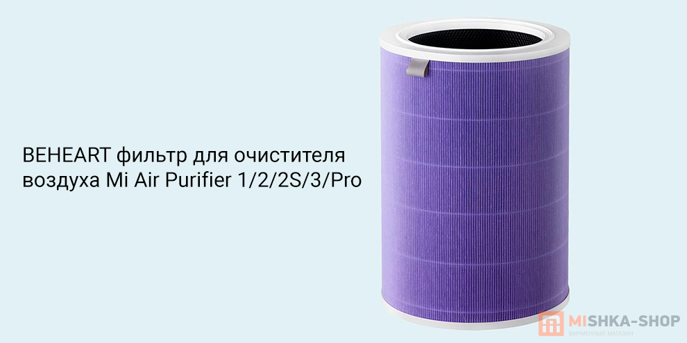 BEHEART фильтр для очистителя воздуха Mi Air Purifier 1/2/2S/3/Pro (Противовирусный)