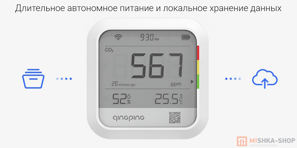 Анализатор качества воздуха Qingping CO2 Monitor Thermometer Hygrometer (CGP22C)