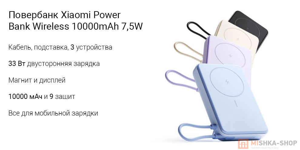 Повербанк Xiaomi Power Bank Wireless 10000mAh 7,5W