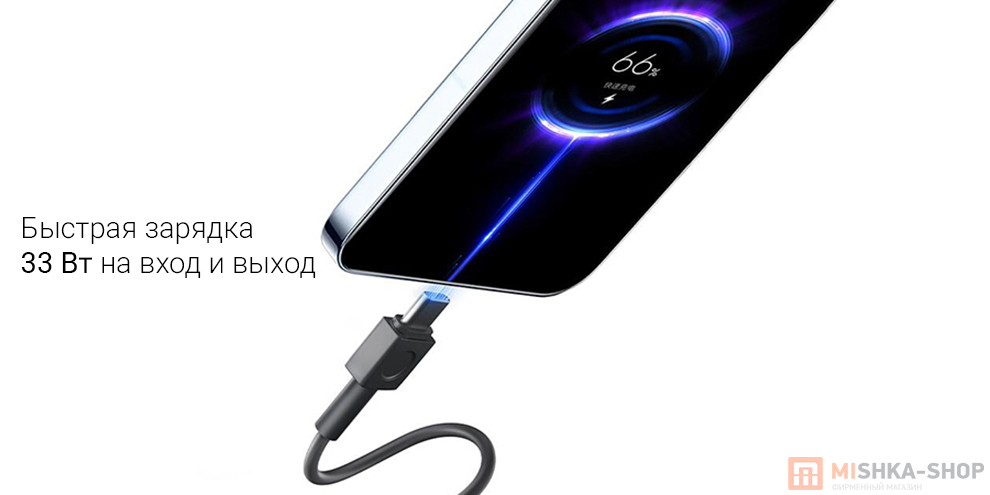 Внешний аккумулятор Xiaomi Power Bank With Cable USB-C Fast Charging 20000mAh 33W
