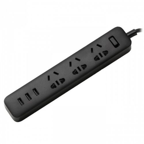 Удлинитель Xiaomi Mi Power Strip Black (3 розетки+3 USB, черный) — фото