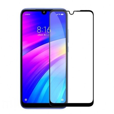 Защитное 2D Стекло для Redmi 7 Black (Черное) — фото
