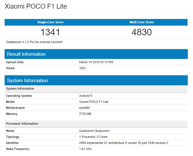 pocophone f1 lite pocophone