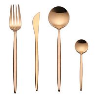 Набор столовых приборов Xiaomi Maison Maxx Stainless Steel Cutlery Set Gold (Золотистый) — фото