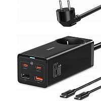 Удлинитель настольный с быстрой зарядкой Baseus Gan3 Pro 65W (Черный) — фото