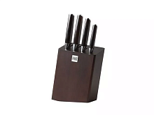 Набор ножей Huo Hou Fire Compound Steel Knife Set HU0033 (Темное дерево) — фото