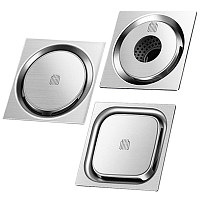 Набор сливных клапанов diiib Whirlpool Floor Drain (3 шт) Silver (Серебристый) — фото