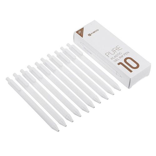 Набор ручек Kaco Pure Plastic Gel Ink Pen White (10 шт) — фото