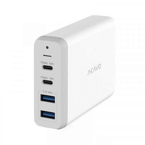 Зарядное устройство (сетевой адаптер) Xiaomi AKAVO F1 Multi-port Charger 75W (2 USB-A, 2 USB-C) — фото