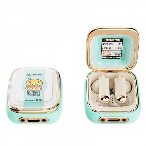 Беспроводные наушники Rock Retro Style TWS Earphone Hamburger — фото