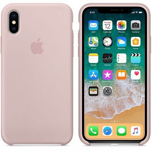 Силиконовый чехол для iPhone X, цвет «розовый песок» — фото