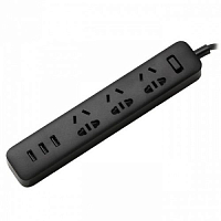 Удлинитель Xiaomi Mi Power Strip Black (3 розетки+3 USB, черный) — фото
