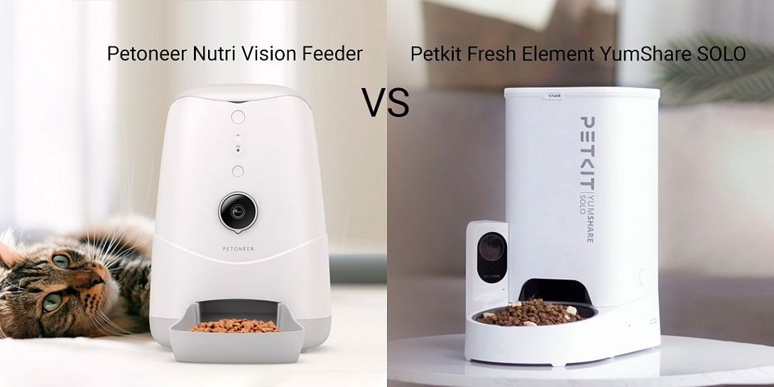 Сравнение автоматических кормушек для кошек и собак Petoneer Nutri Vision Feeder и Petkit Fresh Element YumShare SOLO: чей функционал шире?