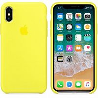 Силиконовый чехол для iPhone X, цвет «жёлтый неон» — фото