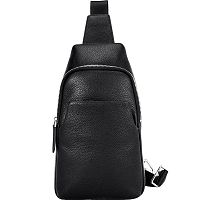 Сумка VLLICON Leather Chest Bag Black (Черный) — фото