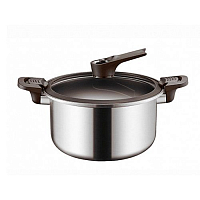 Кастрюля-скороварка Crystal Kitchen Titanium Micro-Pressure Cooking Pot 28cm (Серебристый) — фото