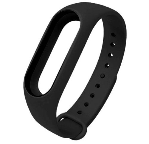 Силиконовый ремешок для Xiaomi Mi Band 3 (Черный) — фото