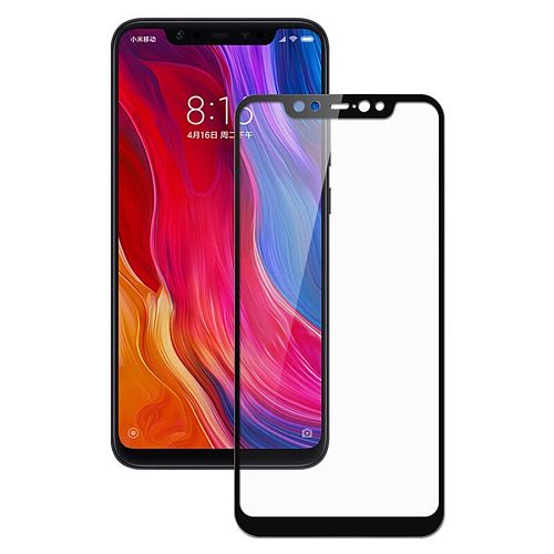 Защитное 2D стекло для Xiaomi Mi8 Black (Черное) — фото