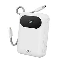 Внешний аккумулятор ROCK Y11 Mini Series Power Bank With Cable 20000mAh 35W (Белый) — фото