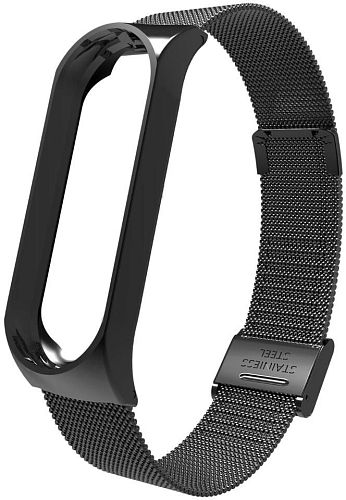 Ремешок металлический для Xiaomi Mi Band 3 Metal Mesh Strap (Black/Черный) — фото