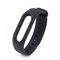 Силиконовый ремешок для Xiaomi Mi Band 2 Black (Черный) — фото