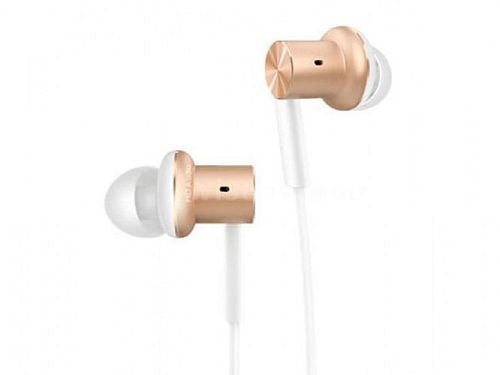 Наушники Hybrid Pro Dual Drivers Earphones (Piston 4) White/Gold — фото