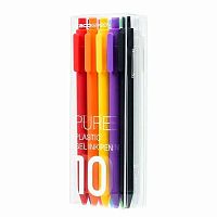 Набор гелевых ручек KACO Pure Plastic Gel Ink Pen K1015 10 шт. (Черные в цветном корпусе) — фото