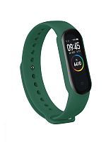 Силиконовый ремешок для Xiaomi Mi Band 5/6 (Темно-зеленый) — фото