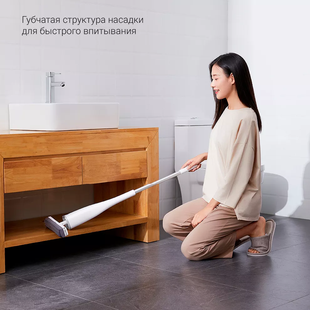 Швабра Blue Fish Squeezing Water Sponge Mop PU03A (Белый): купить по лучшей  цене в Москве с доставкой, характеристики